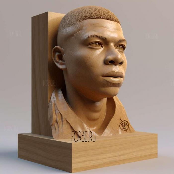 Kylian Mbappe 4 stl model for CNC